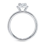 White Gold 4/5ct TDW Cushion Halo Diamond Engagement Ring - Handcrafted By Name My Rings™