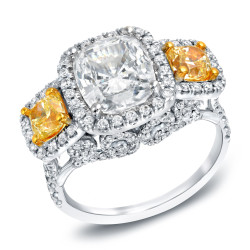 White Gold 5ct TDW Certified Cushion Cut Diamond Ring - Handcrafted By Name My Rings™