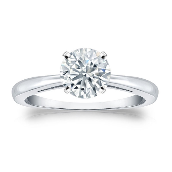 GIA Certified Platinum 4-Prong 1 ct. TDW Round-Cut Diamond Solitaire Engagement - Handcrafted By Name My Rings™