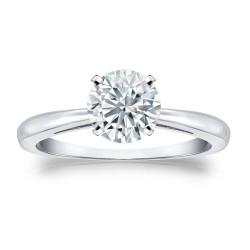 GIA Certified Platinum 4-Prong 2 ct. TDW Round-Cut Diamond Solitaire Engagement - Handcrafted By Name My Rings™