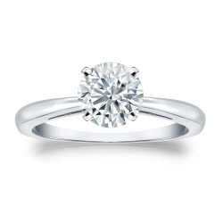 GIA Certified Platinum 4-Prong 2 ct. TDW Round-Cut Diamond Solitaire Engagement - Handcrafted By Name My Rings™