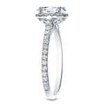 Platinum 1 1/2ct TDW Certified Cushion Diamond Halo Engagement Ring - Handcrafted By Name My Rings™