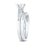 Platinum 1 1/2ct TDW Certified Princess-cut Diamond Halo Bridal Ring Set - Handcrafted By Name My Rings™