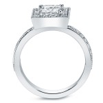 Platinum 1 1/2ct TDW Certified Princess-cut Diamond Halo Bridal Ring Set - Handcrafted By Name My Rings™
