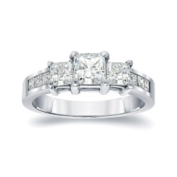 Platinum 1 1/2ct TDW Princess Cut Diamond Engagement Ring - Handcrafted By Name My Rings™