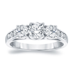 Platinum 1 1/2ct TDW Round Cut Diamond Engagement Ring - Handcrafted By Name My Rings™