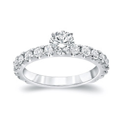 Platinum 1 1/2ct TDW Round Cut Diamond Solitaire Engagement Ring - Handcrafted By Name My Rings™