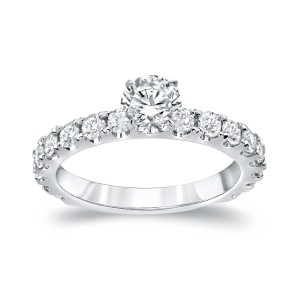 Platinum 1 1/2ct TDW Round Cut Diamond Solitaire Engagement Ring - Handcrafted By Name My Rings™