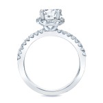 Platinum 1 1/4ct TDW Certified Round Diamond Halo Bridal Ring Set - Handcrafted By Name My Rings™