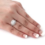Platinum 1 1/4ct TDW Cushion Double Halo Diamond Engagement Ring - Handcrafted By Name My Rings™