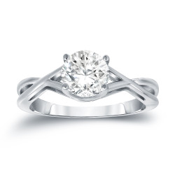 Platinum 1 1/4ct TDW Round Cut Diamond Solitaire Engagemet Ring - Handcrafted By Name My Rings™
