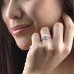 Platinum 1 1/5ct TDW Certified Princess-cut Diamond Halo Bridal Ring Set - Handcrafted By Name My Rings™