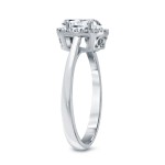 Platinum 1 1/8ct TDW Certified Oval Diamond Halo Engagement Ring - Handcrafted By Name My Rings™