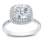 Platinum 1 3/4ct TDW Certified Cushion-Cut Diamond Double Halo Engagement Ring - Handcrafted By Name My Rings™