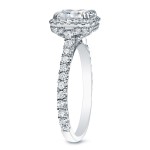 Platinum 1 3/4ct TDW Certified Cushion Cut Diamond Halo Engagement Ring - Handcrafted By Name My Rings™