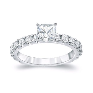 Platinum 1 3/4ct TDW Certified Princess Cut Diamond Engagement Ring - Handcrafted By Name My Rings™