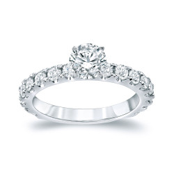 Platinum 1 3/4ct TDW Certified Round Cut Diamond Engagement Ring - Handcrafted By Name My Rings™