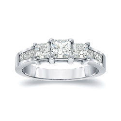 Platinum 1/2ct TDW Princess Diamond Engagement Ring - Handcrafted By Name My Rings™
