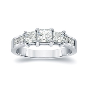Platinum 1/2ct TDW Princess Diamond Engagement Ring - Handcrafted By Name My Rings™