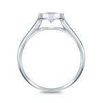 Platinum 1/2ct TDW Round-cut Diamond Bezel Solitaire Engagement Ring - Handcrafted By Name My Rings™