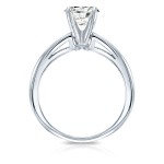 Platinum 1/4ct TDW Round-cut Diamond Solitaire Engagement Ring - Handcrafted By Name My Rings™
