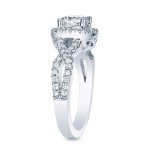 Platinum 1ct TDW Certified Round Diamond Braided Halo Engagement Ring - Handcrafted By Name My Rings™