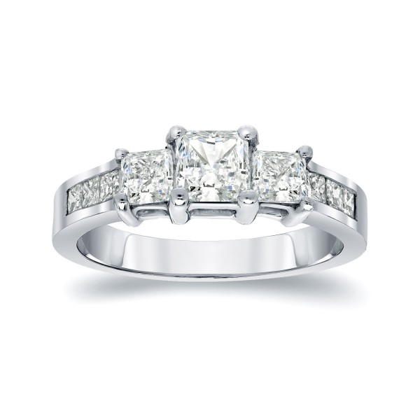 Platinum 1ct TDW Princess Diamond Engagement Ring - Handcrafted By Name My Rings™