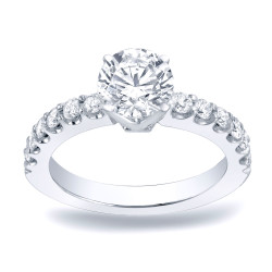 Platinum 1ct TDW Round Cut Diamond Engagement Ring - Handcrafted By Name My Rings™