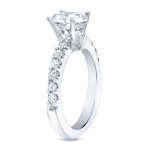 Platinum 1ct TDW Round Cut Diamond Engagement Ring - Handcrafted By Name My Rings™
