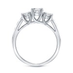 Platinum 1ct TDW Round Diamond 3-Stone Engagement Ring - Handcrafted By Name My Rings™