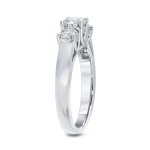 Platinum 1ct TDW Round Diamond 3-Stone Engagement Ring - Handcrafted By Name My Rings™