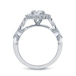 Platinum 2 1/6ct TDW Certified Oval Diamond Halo Bridal Ring Set - Handcrafted By Name My Rings™