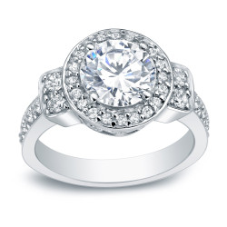 Platinum 2 3/4ct TDW Certified Round-Cut Diamond Engagement Ring - Handcrafted By Name My Rings™