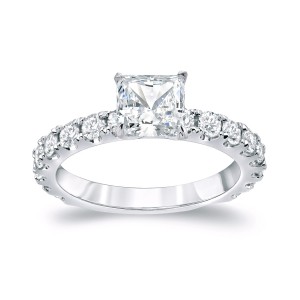 Platinum 2ct TDW Certified Princess Cut Diamond Engagement Ring - Handcrafted By Name My Rings™