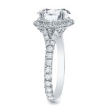 Platinum 2ct TDW Certified Round-Cut Diamond Double Halo Engagement Ring - Handcrafted By Name My Rings™