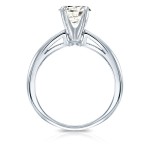 Platinum Round 1/3ct TDW Diamond Solitaire Engagement Ring - Handcrafted By Name My Rings™