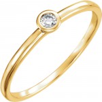 Women's Gold 0.03ct TDW Prong Round Diamond Solitaire Ring - Handcrafted By Name My Rings™