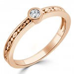 Women's Gold 1/10ct TDW Bezel Round Diamond Solitaire Ring - Handcrafted By Name My Rings™