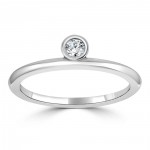 Women's Gold 1/10ct TDW Bezel Round Diamond Solitaire Ring - Handcrafted By Name My Rings™