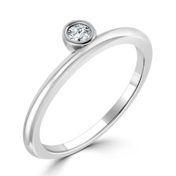 Women's Gold 1/10ct TDW Bezel Round Diamond Solitaire Ring - Handcrafted By Name My Rings™