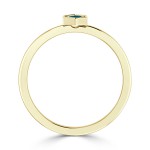 Women's Gold 1/10ct TDW Prong Round Blue Diamond Hexagon Solitaire Ring - Handcrafted By Name My Rings™