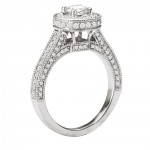 White Gold 1 1/4ct TDW Round Halo Diamond Ring - Handcrafted By Name My Rings™