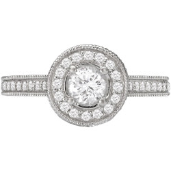 White Gold 1 1/4ct TDW Round Halo Diamond Ring - Handcrafted By Name My Rings™