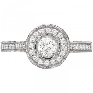 White Gold 1 1/4ct TDW Round Halo Diamond Ring - Handcrafted By Name My Rings™