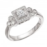 White Gold 1/2ct TDW Princess Diamond Engagement Ring - Handcrafted By Name My Rings™