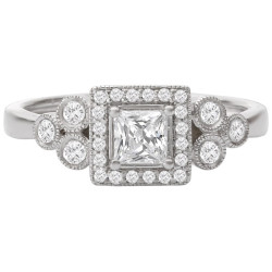 White Gold 1/2ct TDW Princess Diamond Engagement Ring - Handcrafted By Name My Rings™