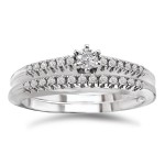 White Gold 1/4ct TDW Diamond Classic Bridal Ring Set - Handcrafted By Name My Rings™