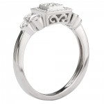 White Gold 1/4ct TDW Diamond Vintage Princess Halo Ring - Handcrafted By Name My Rings™