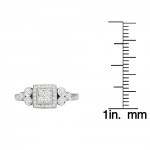 White Gold 1/4ct TDW Diamond Vintage Princess Halo Ring - Handcrafted By Name My Rings™