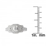 White Gold 3/4ct TDW Vintage Three-stone Emerald-cut Diamond Ring - Handcrafted By Name My Rings™